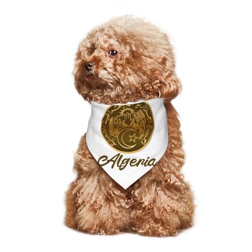 Nationales Emblem von Algerien, Welpen-Halstuch, Hunde- und Katzenhalstücher, Sommer-Hundeschal für kleine, mittelgroße und große Hunde, atmungsaktiv, weich, bequem, Haustierbekleidung, Zubehör, 30 x von Anceky