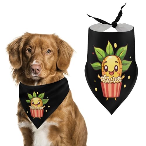 Niedliches Hunde-Bandana in Maisform, verstellbar, dreieckig, für kleine und mittelgroße Hunde und Katzen von Anceky