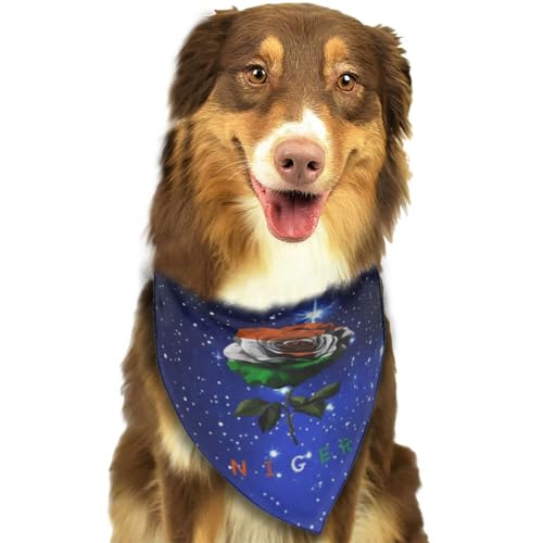 Niger Nigerien Rose Blume Flagge Weiche Hund Bandana Schal Dreieck Halstuch Haustier Zubehör für Hunde & Cats99 von Anceky