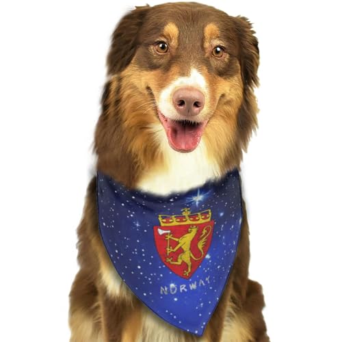 Retro Norwegisches Wappen Norwegen Weiches Hundehalstuch Dreieckstuch Haustierzubehör für Hunde & Katzen5 von Anceky