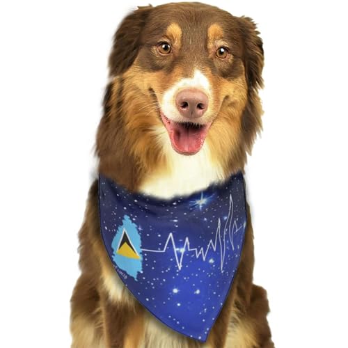 St. Lucian Flagge Land Karte Umriss Herzschlag St. Lucia Weiche Hund Bandana Schal Dreieck Halstuch Haustier Zubehör für Hunde & Cats25 St. Lucian Flagge Land Karte Umriss Herzschlag St. Lucia Weiche Hund Bandana Schal Dreieck Halstuch Haustier Zubehör für Hunde & Cats25 von Anceky