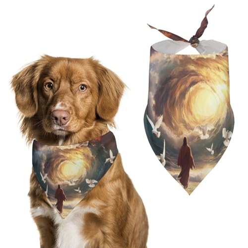 Strand Christian Dove Hundehalstuch, verstellbar, Haustier-Lätzchen, dreieckig, Halstuch für kleine und mittelgroße Hunde und Katzen von Anceky