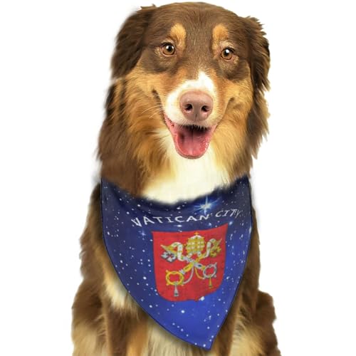 Vintage-Wappen des Vatikans, Vatikanstadt, weiches Hunde-Bandana, dreieckiges Halstuch, Haustier-Accessoires für Hunde und Katzen14 von Anceky