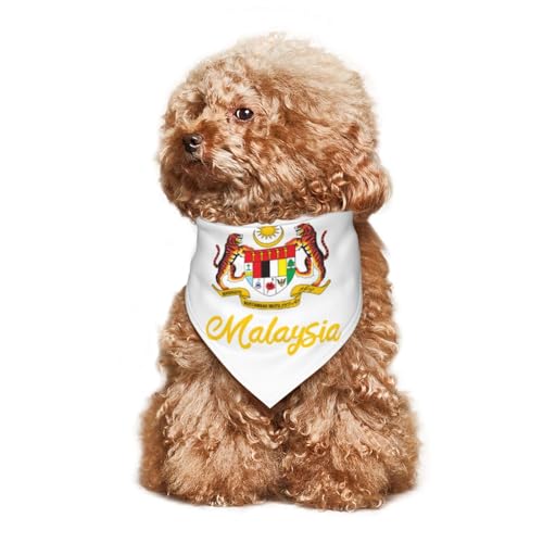 Wappen von Malaysia, Welpen-Halstuch, Hunde- und Katzenhalstücher, Sommer-Hundeschal für kleine, mittelgroße und große Hunde, atmungsaktiv, weich, bequem, Haustierbekleidung, Zubehör, 30 x 70 cm von Anceky
