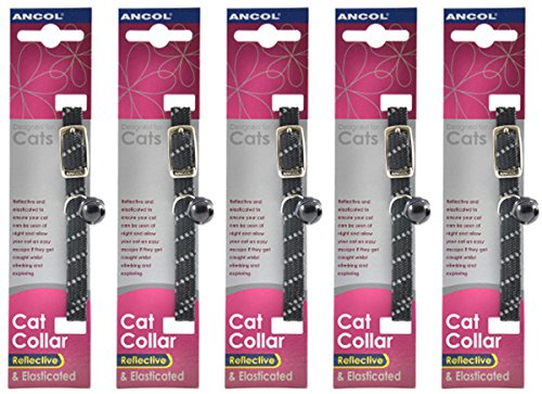 5 x Einheit Deal Ancol Katzenhalsband, reflektierend, Katzenhalsband Schwarz 5 x Einheit Deal Ancol Katzenhalsband, reflektierend, Katzenhalsband Schwarz von Ancol