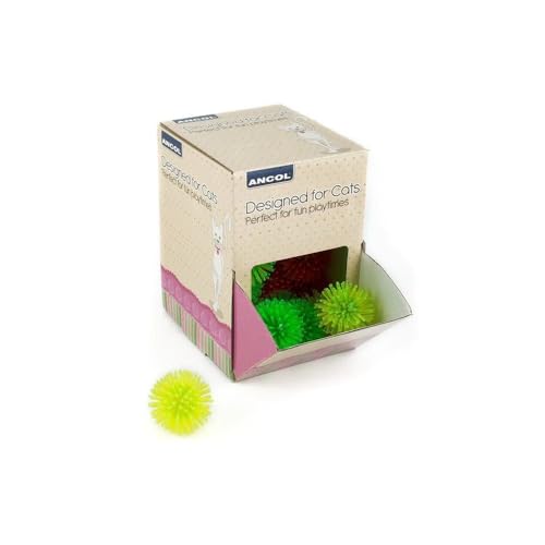 Ancol Designed for Cats Display Box farbige Stachelbälle, 0,2 kg Ancol Designed for Cats Display Box farbige Stachelbälle, 0,2 kg von Ancol