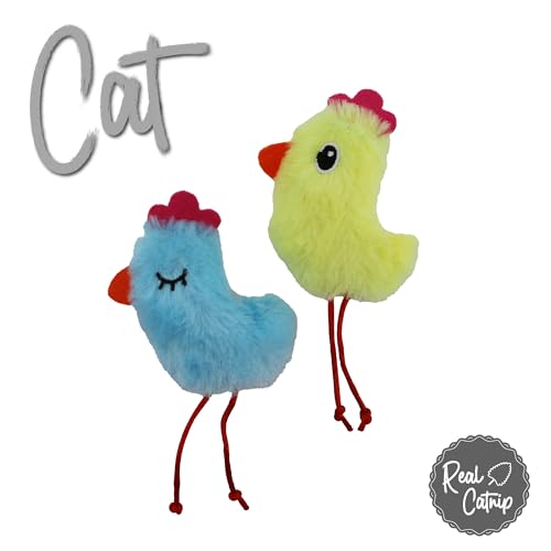 Ancol Fluffy Chicks Katzenspielzeug angereichert mit Katzenminze, knisternd, weich, 2 Stück von Ancol