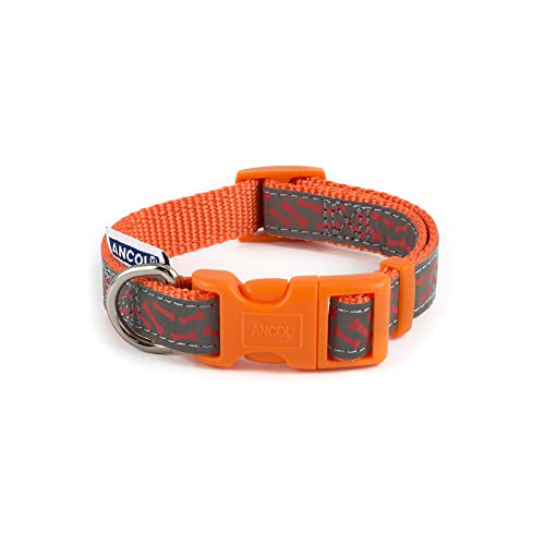Ancol Gemusterte Kollektion Reflektierendes Knochenhalsband Größe 1-2 für einen Halsumfang von 20-30 cm, Orange Ancol Gemusterte Kollektion Reflektierendes Knochenhalsband Größe 1-2 für einen Halsumfang von 20-30 cm, Orange von Ancol