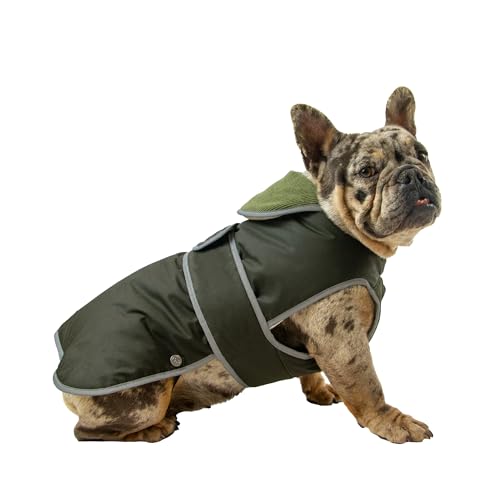 Ancol Heritage Wax Hundemantel aus Baumwolle, wasserdichte Fleece-gefütterte Haustierjacke mit Brustschutz und elastischem Hals, reflektierende Kanten, Welpenbekleidung, Größe XL Ancol Heritage Wax Hundemantel aus Baumwolle, wasserdichte Fleece-gefütterte Haustierjacke mit Brustschutz und elastischem Hals, reflektierende Kanten, Welpenbekleidung, Größe XL von Ancol