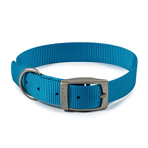 Ancol Viva Hundehalsband, gepolstert, weich, wetterfest, Schwarze Schnalle, 50–59 cm, Größe 7 von Ancol