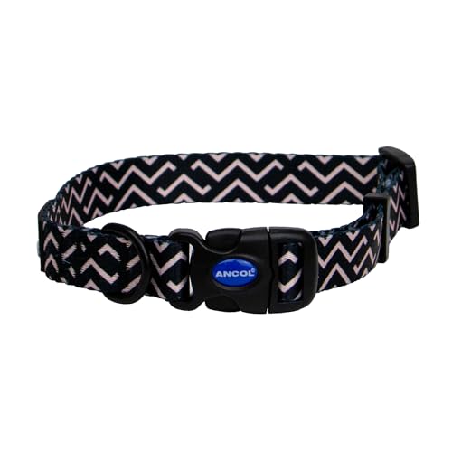 Ancol Hundehalsband mit Zickzack-Muster, rund, leicht, stabil, verstellbare Schnalle, langlebig, sichere Passform, weich, bequem, stilvoll, für Welpen, Größe L Ancol Hundehalsband mit Zickzack-Muster, rund, leicht, stabil, verstellbare Schnalle, langlebig, sichere Passform, weich, bequem, stilvoll, für Welpen, Größe L von Ancol