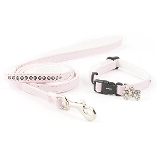 Ancol Kleines Biss-Halsband (verstellbar 20–30 cm) und Leine (1 m x 10 mm), Rosa von Ancol