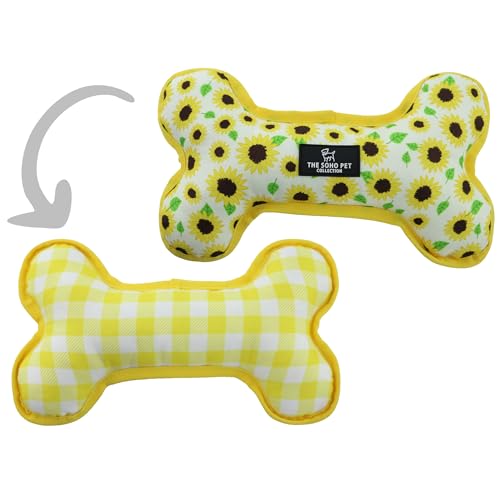 Ancol Kuscheltier, Sonnenblumengelb, Gemustert, wendbar, weich, interaktiv, bequem, tragbar, leicht, langlebig, gefüllt, für Hunde, Welpen, Haustier-Kauknochen Ancol Kuscheltier, Sonnenblumengelb, Gemustert, wendbar, weich, interaktiv, bequem, tragbar, leicht, langlebig, gefüllt, für Hunde, Welpen, Haustier-Kauknochen von Ancol