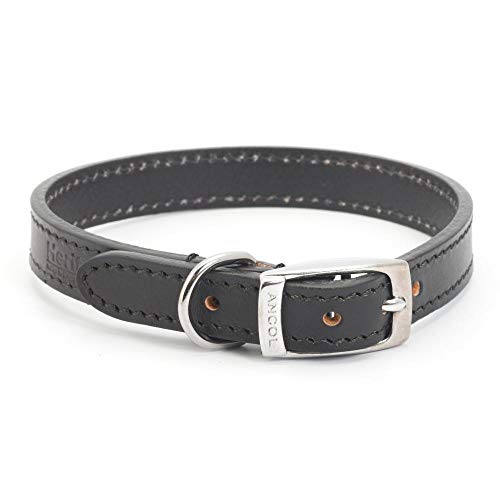Ancol - Leather Collar Black - 18" - EU/UK von Ancol