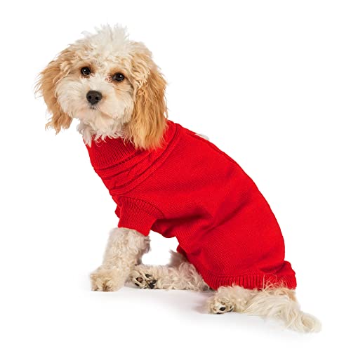 Ancol Muddy Paws Hundepullover mit Zopfmuster, Rot, 25 cm, 0,2 kg von Ancol
