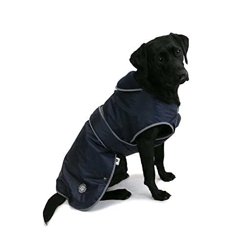 Ancol Muddy Paws Stormguard Hundemantel, Marineblau, Größe XS, 25 cm lang, für einen Umfang von 48-54 cm von Ancol