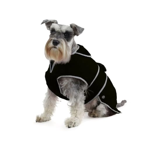 Ancol Muddy Paws Sturmschutzmantel für alle Wetterbedingungen, Schwarz Größe L (Länge 50 cm, Umfang 79 cm) von Ancol