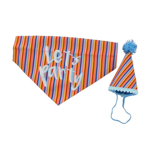 Ancol Pawty Hundemütze mit Bandana, gestreift, niedlich, funkelnd, stilvoll, atmungsaktiv, leicht, waschbar, verstellbar, Haustier-Zubehör, Größe M/L Ancol Pawty Hundemütze mit Bandana, gestreift, niedlich, funkelnd, stilvoll, atmungsaktiv, leicht, waschbar, verstellbar, Haustier-Zubehör, Größe M/L von Ancol