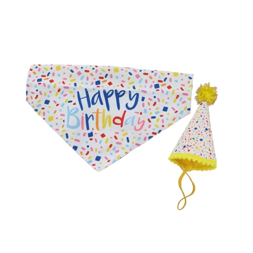 Ancol Pawty Hundemütze mit Bandana-Set, niedlich, funkelnd, stilvoll, atmungsaktiv, leicht, waschbar, verstellbar, Haustier-Zubehör, Größe M/L von Ancol