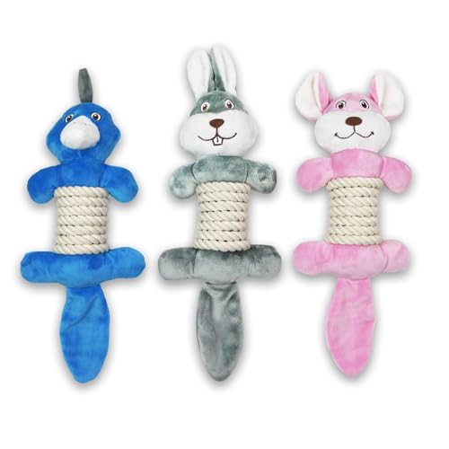 Ancol Rope Belly Hundespielzeug aus recycelten Kunststoffflaschen und Virgin Rope PK3 Ente Kaninchen Maus Ancol Rope Belly Hundespielzeug aus recycelten Kunststoffflaschen und Virgin Rope PK3 Ente Kaninchen Maus von Ancol