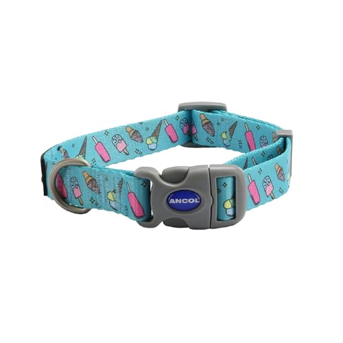 Ancol Rundes Hundehalsband mit Eiscreme-Muster, leicht, stabil, verstellbare Schnalle, langlebig, sichere Passform, weich, bequem, stilvoll, für Welpen, Größe M Ancol Rundes Hundehalsband mit Eiscreme-Muster, leicht, stabil, verstellbare Schnalle, langlebig, sichere Passform, weich, bequem, stilvoll, für Welpen, Größe M von Ancol