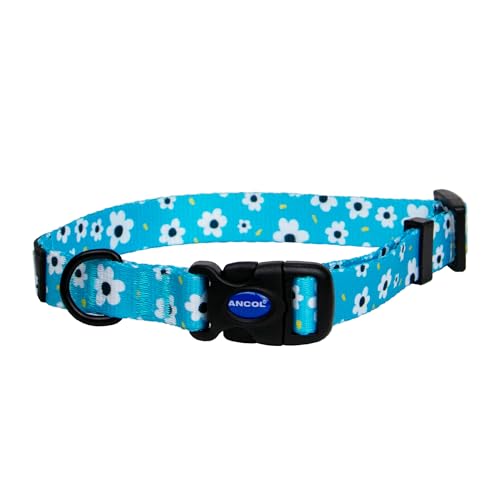 Ancol Rundes Hundehalsband mit Gänseblümchen-Motiv, leicht, stabil, verstellbare Schnalle, langlebig, sichere Passform, weich, bequem, stilvoll, Haustier-Welpen-Leine, Größe M Ancol Rundes Hundehalsband mit Gänseblümchen-Motiv, leicht, stabil, verstellbare Schnalle, langlebig, sichere Passform, weich, bequem, stilvoll, Haustier-Welpen-Leine, Größe M von Ancol