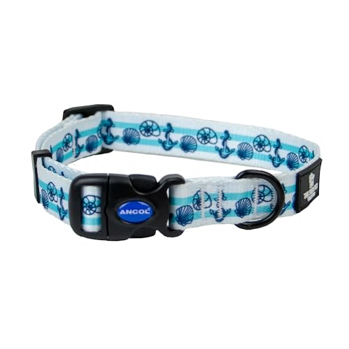 Ancol Soho Hundehalsband mit nautischem Muster, bequemes, stilvolles Haustier-Accessoire, 100% recycelter Stoff, verstellbares Nackenband, Größe M Ancol Soho Hundehalsband mit nautischem Muster, bequemes, stilvolles Haustier-Accessoire, 100% recycelter Stoff, verstellbares Nackenband, Größe M von Ancol