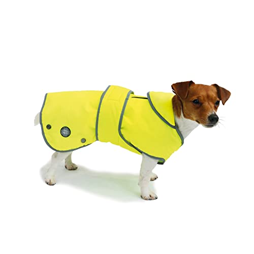 Ancol Stormguard Hundemantel, hohe Sichtbarkeit, Größe S oder M, 35 cm Länge oder passend für 42-58 cm Umfang von Ancol