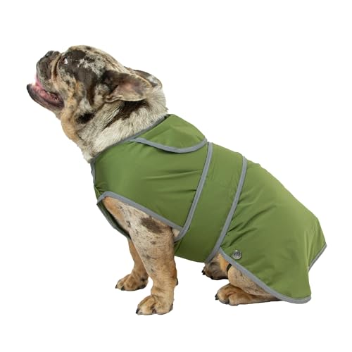 Ancol Stormguard Softshell-Hundemantel in Khaki – wasserdichte Haustier-Regenjacke mit Loch für Geschirr – reflektierende Kanten – Welpenbekleidung – Größe S/M Ancol Stormguard Softshell-Hundemantel in Khaki – wasserdichte Haustier-Regenjacke mit Loch für Geschirr – reflektierende Kanten – Welpenbekleidung – Größe S/M von Ancol