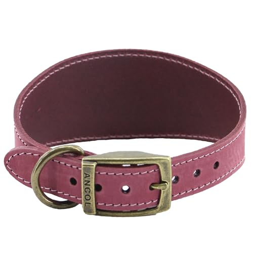 Ancol Timberwolf Lederhalsband Whippet Leder Halsband Raspberry 30-34cm von Ancol