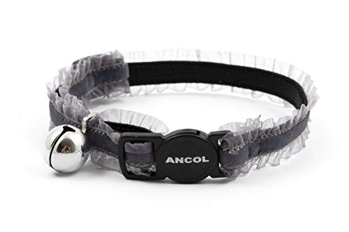 Ancol Velvet Frills Sicherheits-Katzenhalsband, Grau von Ancol