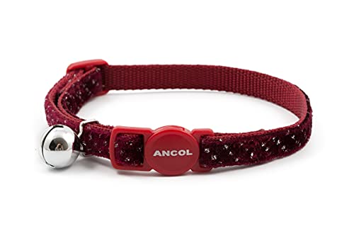 Ancol Velvet Sparkle Sicherheits-Katzenhalsband, Rot von Ancol