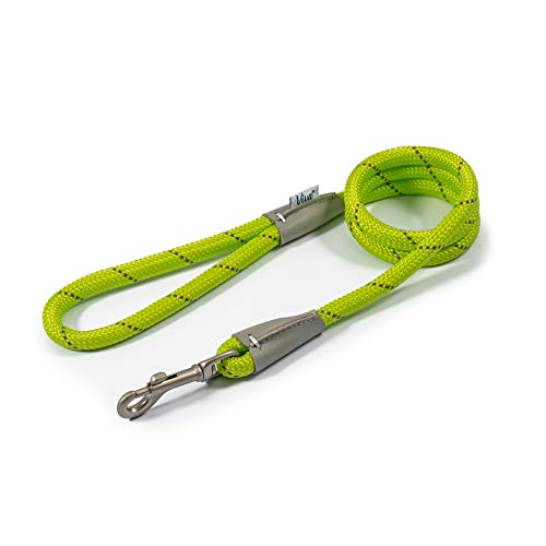 Ancol Viva Reflektierendes Seil und Echtleder-Schnappleine, 107 x 1,2 cm, Limettengrün Ancol Viva Reflektierendes Seil und Echtleder-Schnappleine, 107 x 1,2 cm, Limettengrün von Ancol