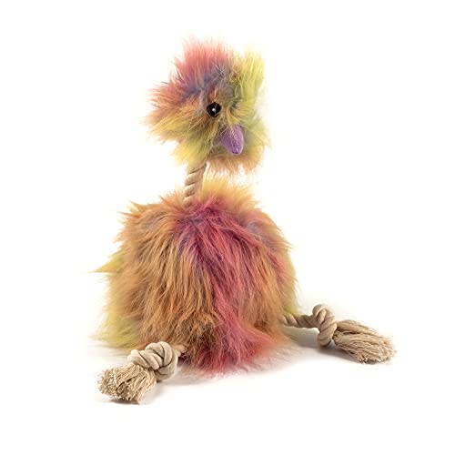 Emeu Hundespielzeug, weich, aus Seil und Plüsch, mit Quietscher, 34 cm von Ancol