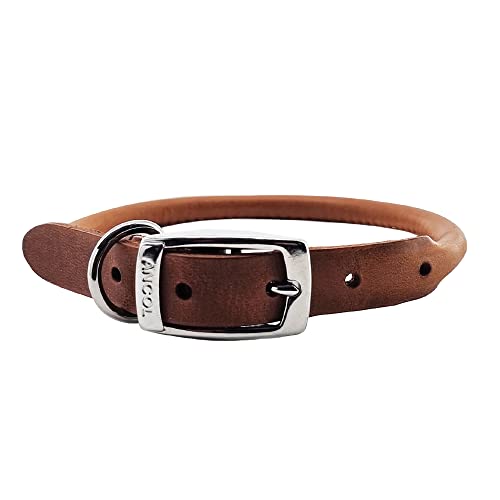 Heritage Leder-Halsband, rund genäht, hautfarben, 50 - 59 cm von Ancol