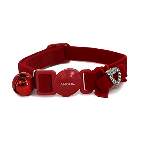 Katzenhalsband, Samt, Herzform, Rot Katzenhalsband, Samt, Herzform, Rot von Ancol