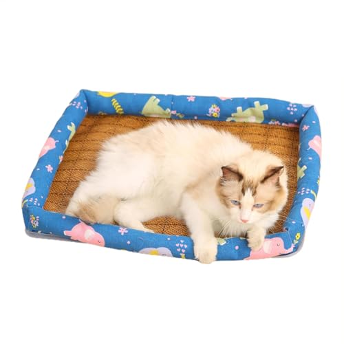 Ancsttu Ice Rattan Kühlbett für Katzen, Ice Pad Schlafmatten - Tragbares Katzen-Eispad - Katzen-Rattanmatte mit -Struktur, atmungsaktiv, Kratzfest, für Katzen oder Hunde Ancsttu Ice Rattan Kühlbett für Katzen, Ice Pad Schlafmatten - Tragbares Katzen-Eispad - Katzen-Rattanmatte mit -Struktur, atmungsaktiv, Kratzfest, für Katzen oder Hunde von Ancsttu