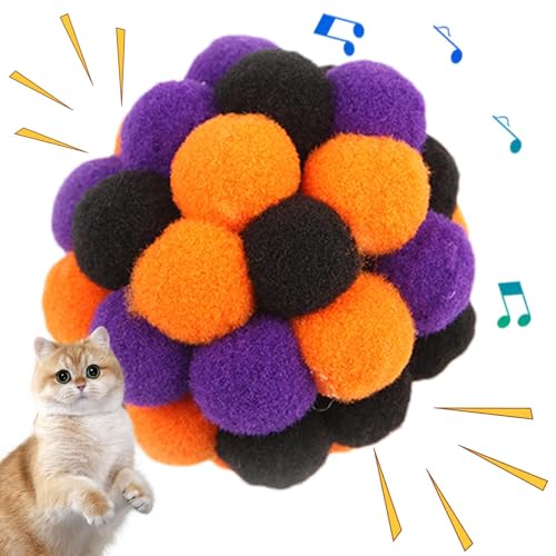 Ancsttu Katzen-Pom-Pom-Bälle, weiche Plüsch-Katzenbälle - Katzenspielzeug-Haustier-Plüsch zum Spielen - Interaktives Katzenspielzeug, Kätzchen-Pom-Poms-Ball für Katzen, die rollen, herabstürzen, jagen Ancsttu Katzen-Pom-Pom-Bälle, weiche Plüsch-Katzenbälle - Katzenspielzeug-Haustier-Plüsch zum Spielen - Interaktives Katzenspielzeug, Kätzchen-Pom-Poms-Ball für Katzen, die rollen, herabstürzen, jagen von Ancsttu