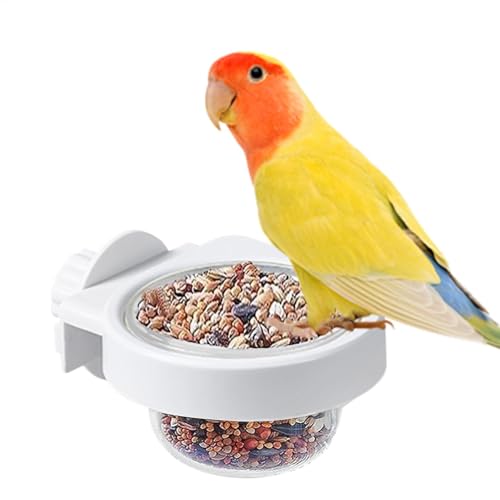 Ancsttu Sittich Futternapf Abnehmbare Vogelfutterschale Kleintierfutter Schüssel Haustier Tränen mit Klemme Bewässerungszubehör für Pfingstrose, Nymphensittich, Kleine Sonne von Ancsttu