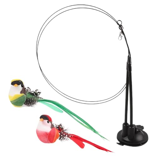 Ancsttu Teaser Angel Katzen Spielzeug - Katzenspielzeug Mit Lockvogel,Abnehmbarer Saugnapf Doppelvogel Attrappe mit zwitschernden Vögeln für Gewichtskontrolle Beweglichkeitstraining Ancsttu Teaser Angel Katzen Spielzeug - Katzenspielzeug Mit Lockvogel,Abnehmbarer Saugnapf Doppelvogel Attrappe mit zwitschernden Vögeln für Gewichtskontrolle Beweglichkeitstraining von Ancsttu