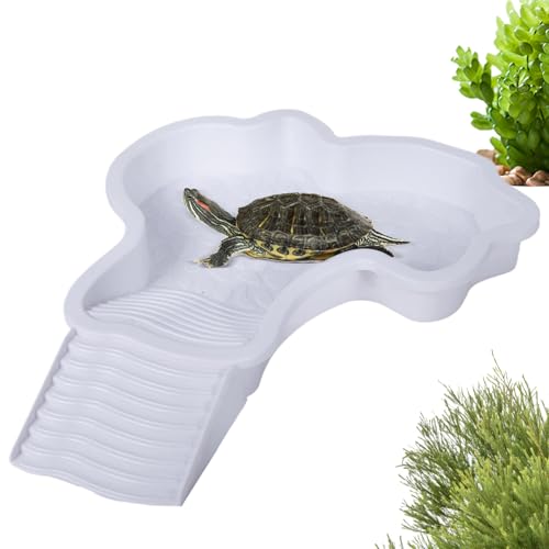Reptilien Badebecken, Reptilien Wasserschale, Futterstation Mit Geneigter Futterplatte Schildkröten Wasserbecken Für Schlange Bartagamen Schildkröte Gecko von Ancsttu