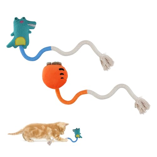 Andiker 2 PCS Katze kauen Seile, Katze kauen Spielzeug mit Cartoon Kätzchen Plüsch Spielzeug mit Katzenminze im Inneren interaktives Katzenspielzeug für Indoor-Katzen zu treten und Zä (Blue+Orange) Andiker 2 PCS Katze kauen Seile, Katze kauen Spielzeug mit Cartoon Kätzchen Plüsch Spielzeug mit Katzenminze im Inneren interaktives Katzenspielzeug für Indoor-Katzen zu treten und Zä (Blue+Orange) von Andiker