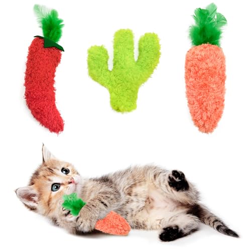 Andiker 3 Stück Katzen-Plüschspielzeug, hautfreundliches, glattes Plüsch-Kauspielzeug mit Katzenminze und Knisterpapier, unterhaltsames, interaktives Katzenspielzeug für Indoor-Katzen und Kätzchen Andiker 3 Stück Katzen-Plüschspielzeug, hautfreundliches, glattes Plüsch-Kauspielzeug mit Katzenminze und Knisterpapier, unterhaltsames, interaktives Katzenspielzeug für Indoor-Katzen und Kätzchen von Andiker