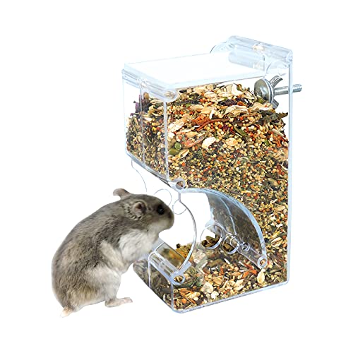Andiker Automatischer Hamster-Futterspender, 300 ml, transparentes Acryl, Futterautomat für Hamster, Igel, Eichhörnchen, Meerschweinchen und Vögel (300 ml) von Andiker