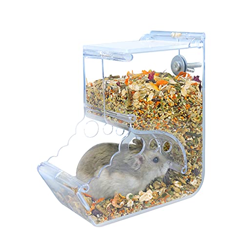 Andiker Automatischer Hamster-Futterstation, 400 ml, transparentes Acryl, Futterautomat für Hamster, Igel, Eichhörnchen, Meerschweinchen und Vögel (400 ml) von Andiker
