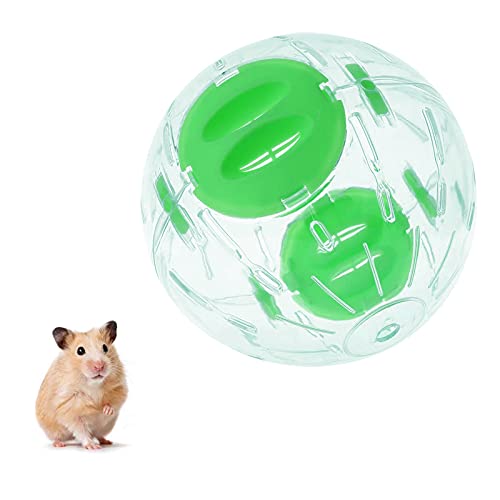 Andiker Ball für Hamster, 14 cm, Ausführung: Hamsterrad, kleines Haustier, Kunststoff, niedlich, Übungskugel aus goldfarbener Seide, Shin Tzu Bär, Jogging-Spielzeug (grün 14 cm) von Andiker