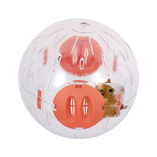 Andiker Ball für Hamster, 14 cm, Ausführung: Hamsterrad, kleines Haustier, Kunststoff, niedliches Arbeitskugel, goldfarbener Seide, Shin Tzu Bär, Jogging-Spielzeug (Orange) von Andiker
