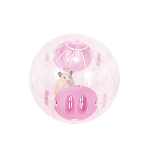 Andiker Ball für Hamster, 14 cm, Ausführung: Hamsterrad, kleines Haustier, Kunststoff, niedliches Übungskugel, goldfarbener Seide, Shin Tzu Bär, Jogging-Spielzeug (Rosa) von Andiker