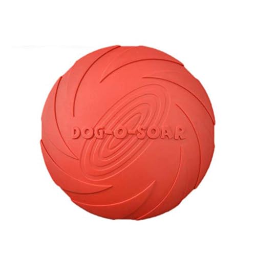 Andiker Dog Flying Disc Toy, Dog Toy, Pet Flying Saucer, Durable Rubber Training Pet Chew Toy to Play and Exercise, Flying Disc Dog Toy for Outdoor Interactive Fun (Rot) von Andiker