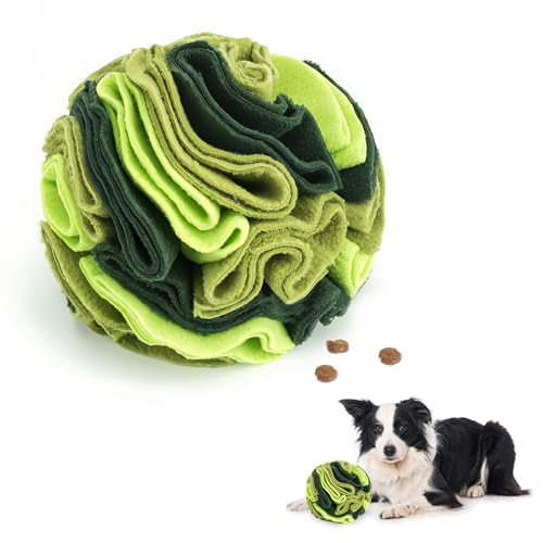 Andiker Dog Snuffle Ball, Interactive Dog Toys Ball Dog Brain Stimulating Puzzle Toys for Dogs Enrichment Game Feeding Mat Slow Feeder Stress Relief Toy (Green) von Andiker